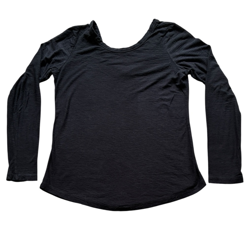 James Perse Women’s Black Long Sleeve Scoop Neck Tee Size 4